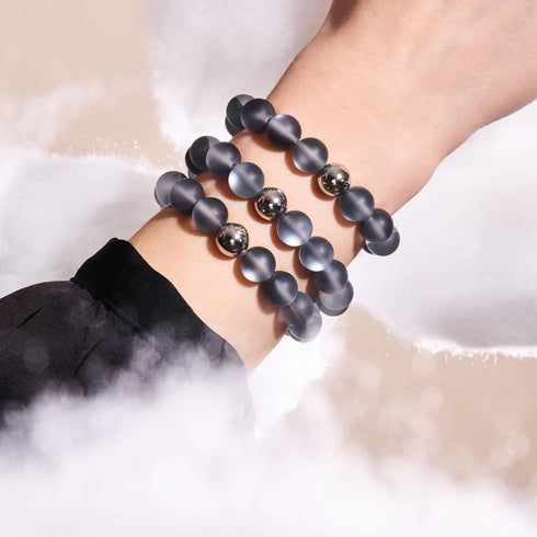 Carbonite | Argent | Bracelet de déclaration en verre sirène
